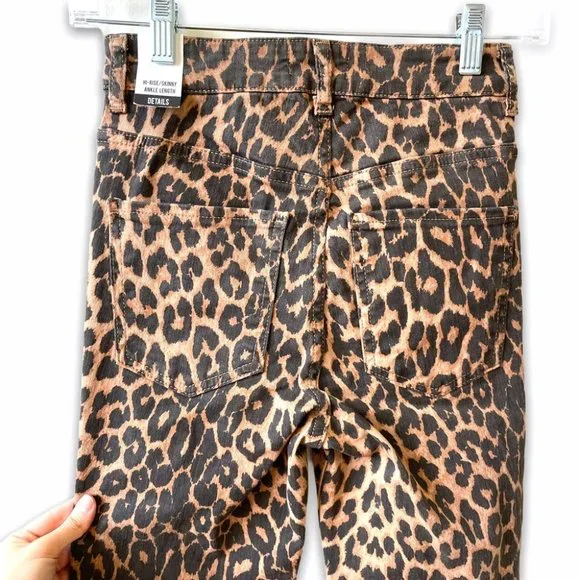 ZARA Leopard Print High Rise Skinny Jeans - Picture 7 of 11